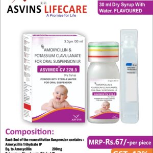 Amoxycillin 200 mg +Potassium Clavulanate 28.50 mg Dry Syrup With Water